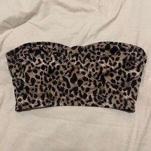 strapless cheetah print bra